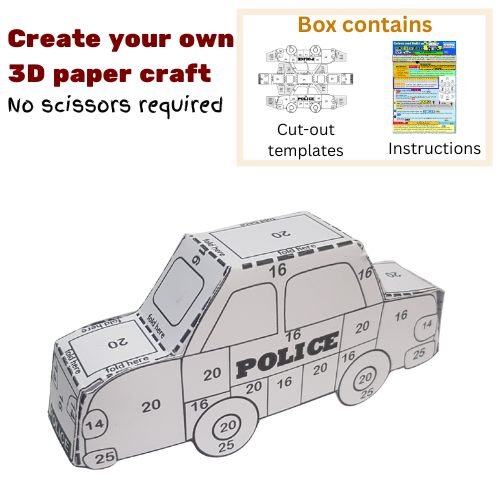 Colour and Build 3D Paper Police Car