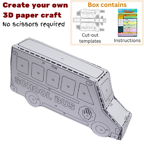 Colour and Build 3D Paper School Bus