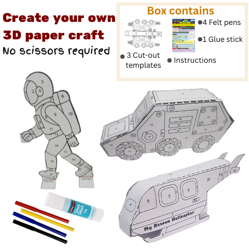 3-in-1 Box Astronaut, Mars Rover, Helicopter