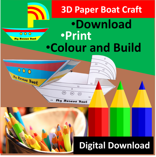 3D Paper Boat -Digital Download