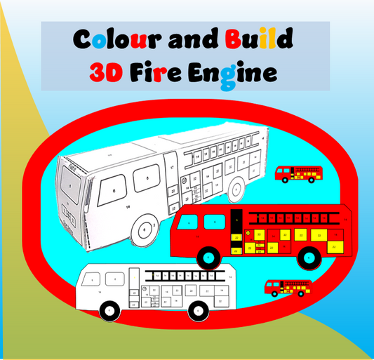 Colour and Build 3D Paper Fire Engine