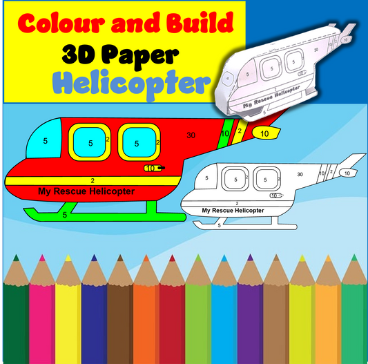 Colour and Build 3D Paper Helicopter