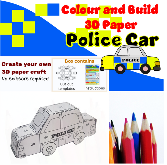 Colour and Build 3D Paper Police Car