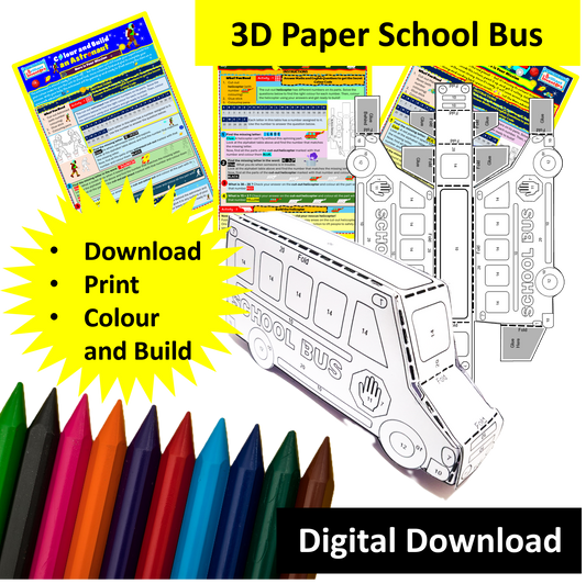 3D Paper School Bus -Digital Download