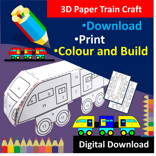 3D Paper Train -Digital Download