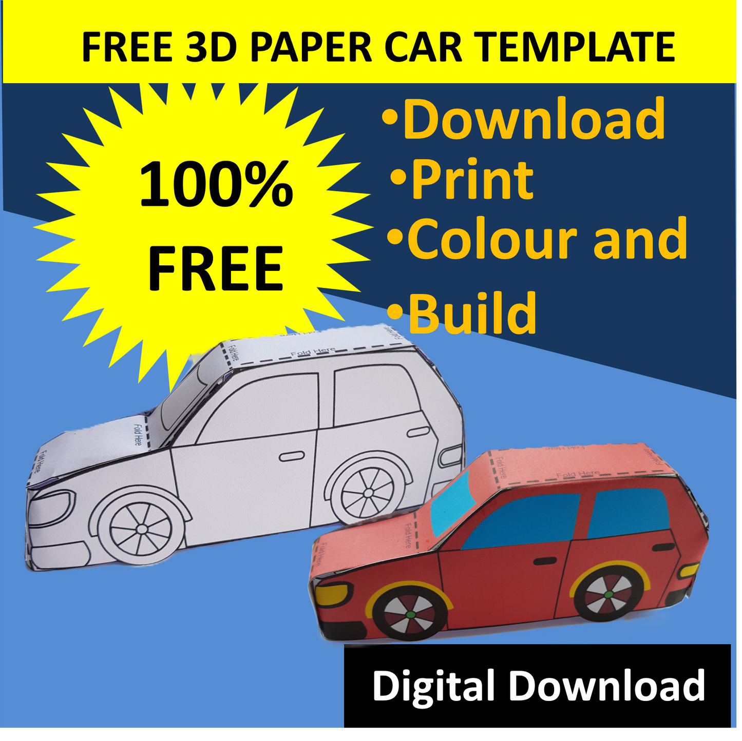 Colour and Build Car (FREE) Digital Download